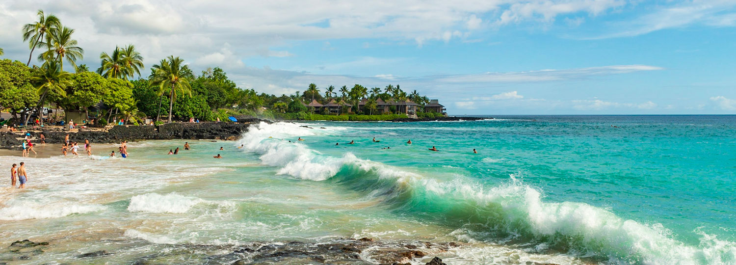 Surf breaking at Magic Sands Beach, Kona