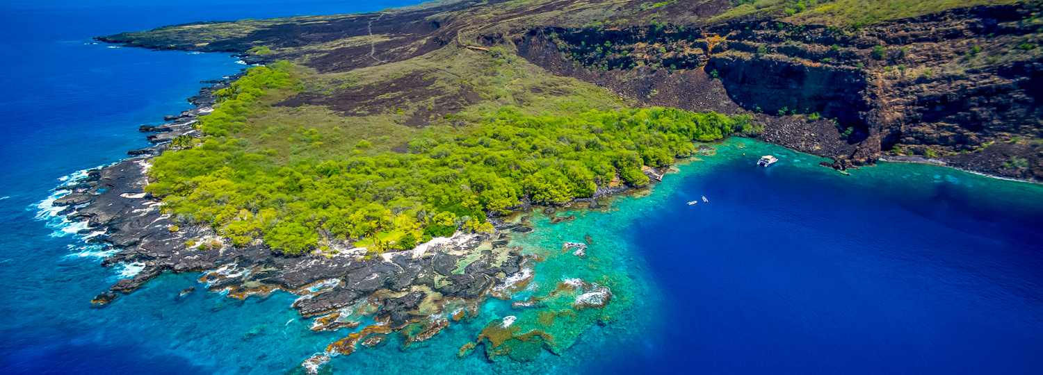 Aerial view of the Kona coastline